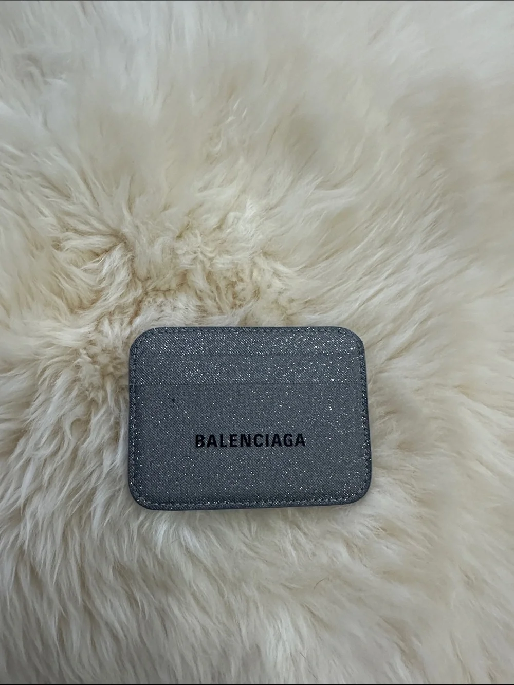 Balenciaga Sparkle Card Case in Silver-Gray
